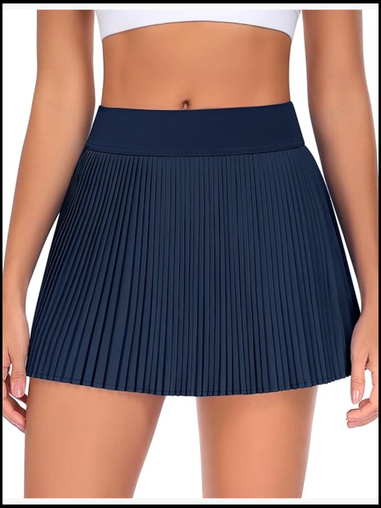 Pleated Tennis Skirt With Shorts Women High Waisted Golf Skort Pockets Athletic